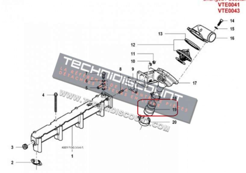 DURITE MANCHON BY PASS VM Motori VM21302590G / D754DE3