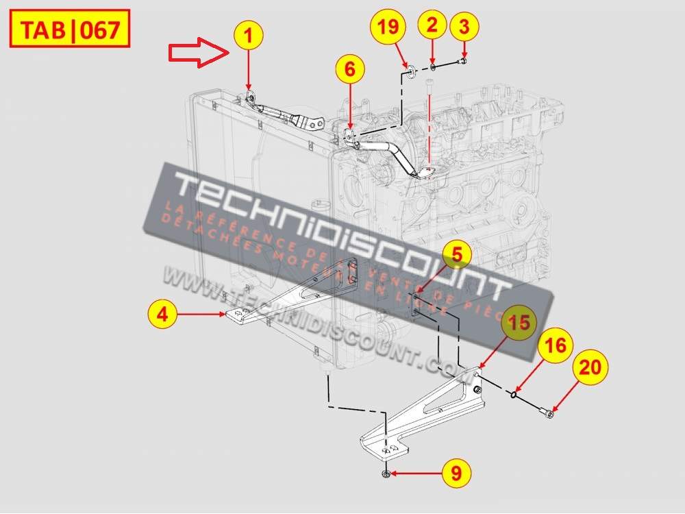 Tirant fixation radiateur LOMBARDINI KOHLER ED0092651930-S - Moteurs LOMBARDINI LDW702 LDW1003 LDW1404 Moteurs KOHLER KDW702 KDW1003 KDW1404