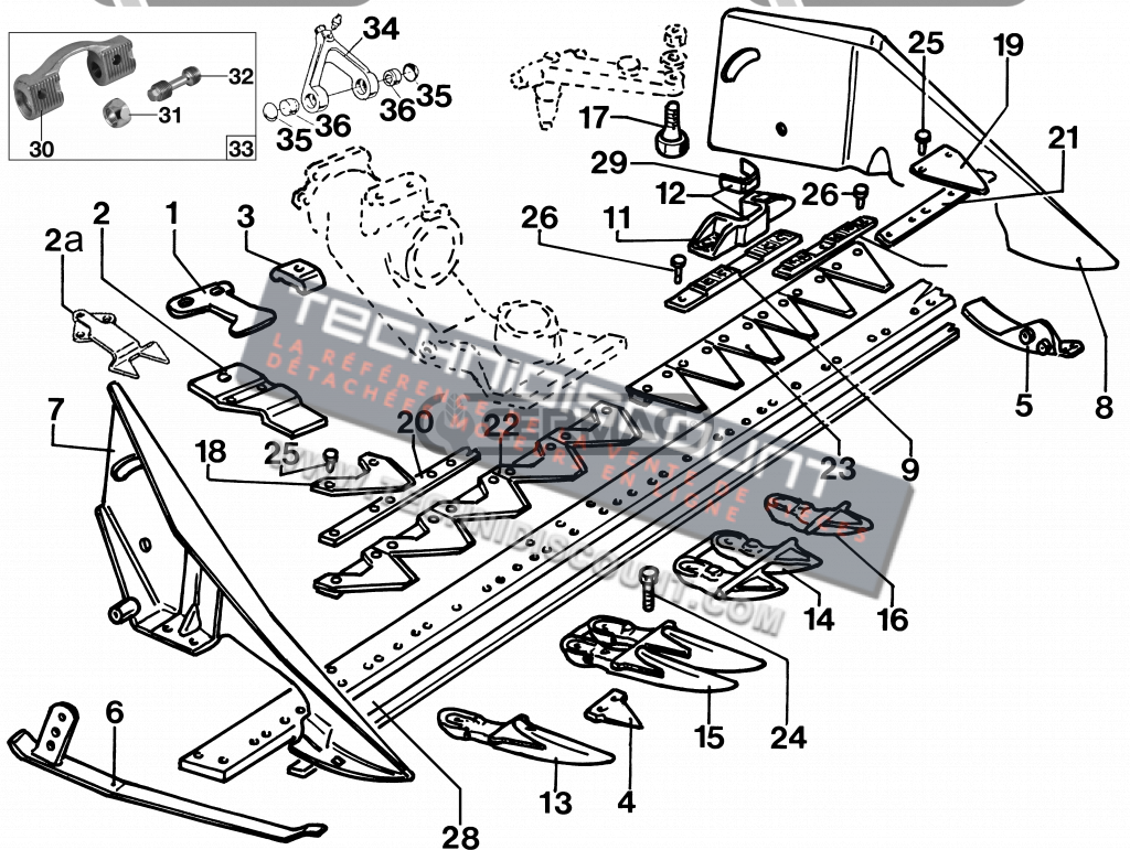 Sabot Barre De Coupe Gauche BCS 600 - 700 Type "CENTRALE" / PIECE DE RECHANGE POUR MOTOFAUCHEUSES BCS 600 - 700 TYPE "CENTRALE" OEM BCS 59043561