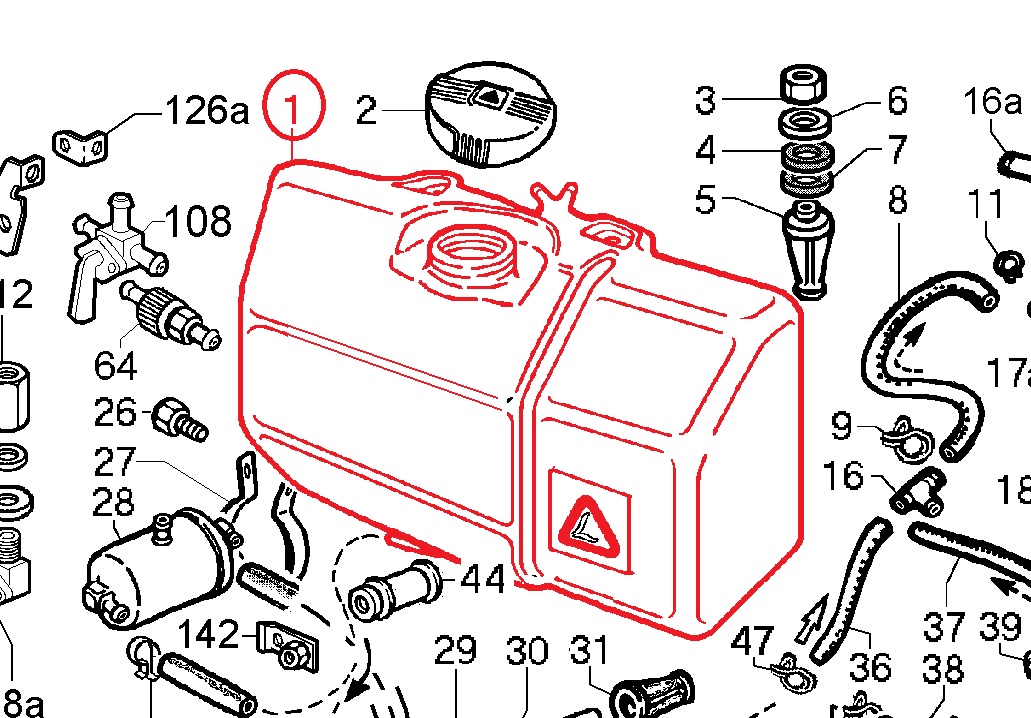 Fuel tank 8103323 lombardini ed0081033230-s kohler / for 15ld400 ...